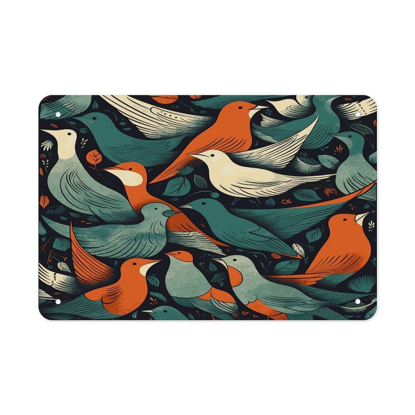 Fodpand Style Flock Of Birds Wall Art Metal Signs Tin Sign