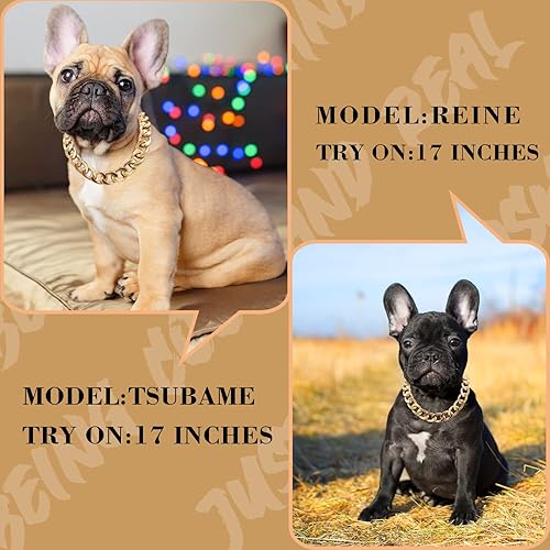 Miniatura 2 de Collar de cadena de perro chapado en oro de 18 quilates, 34 pulgadas (0.787 in) de ancho, collar duradero de eslabones cubanos para perro, bonito