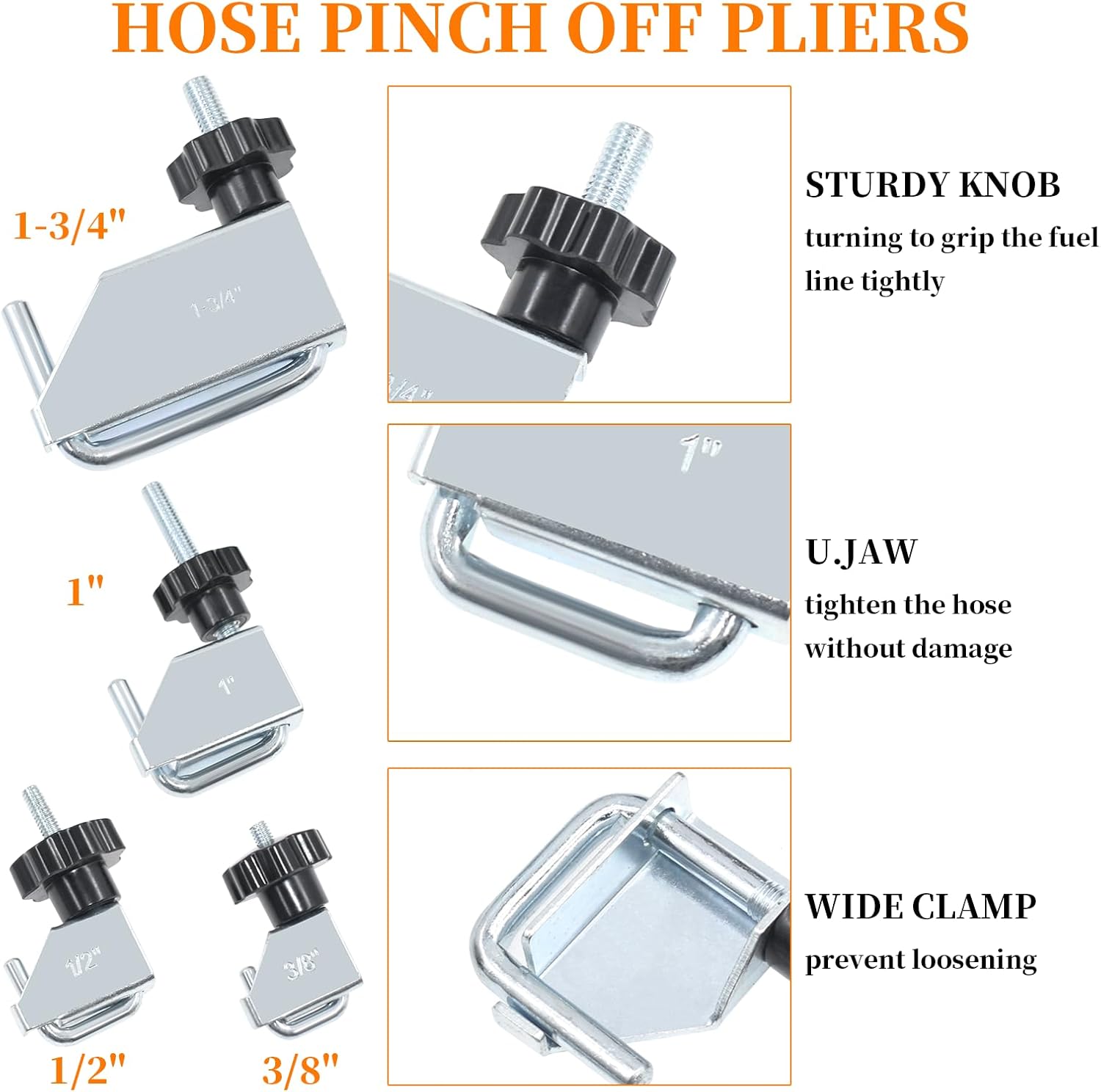 16 Pcs Hose Clamp Pliers Set, Hose Clamp Removal and Installation Tool with Long Flexible Plier & Electrical Disconnect Pliers for Automotive Coolant Radiator Heater, Water Hoses, Fuel Lines