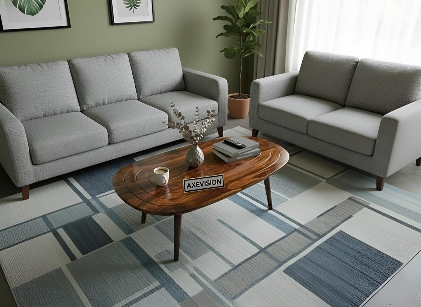 Modern Sheesham Wood Oval Wooden Coffee Table for Living Room | Solid Wood Center Table with Smooth Finish | Mini Coffee Table for Home, Office & Lounge | Walnut Finish-image-20