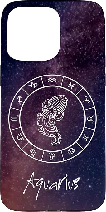 Cute Zodiac Sign Aquarius Phone Case for iPhone 15 Pro Max