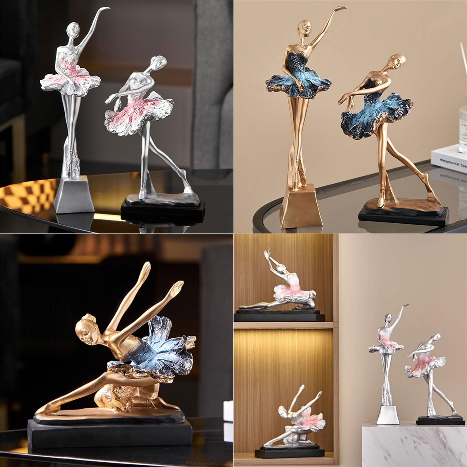 Artistico ballerino statuetta scultura artigianale statua ornamento resina decorazione artigianale per mensola ballerino statua