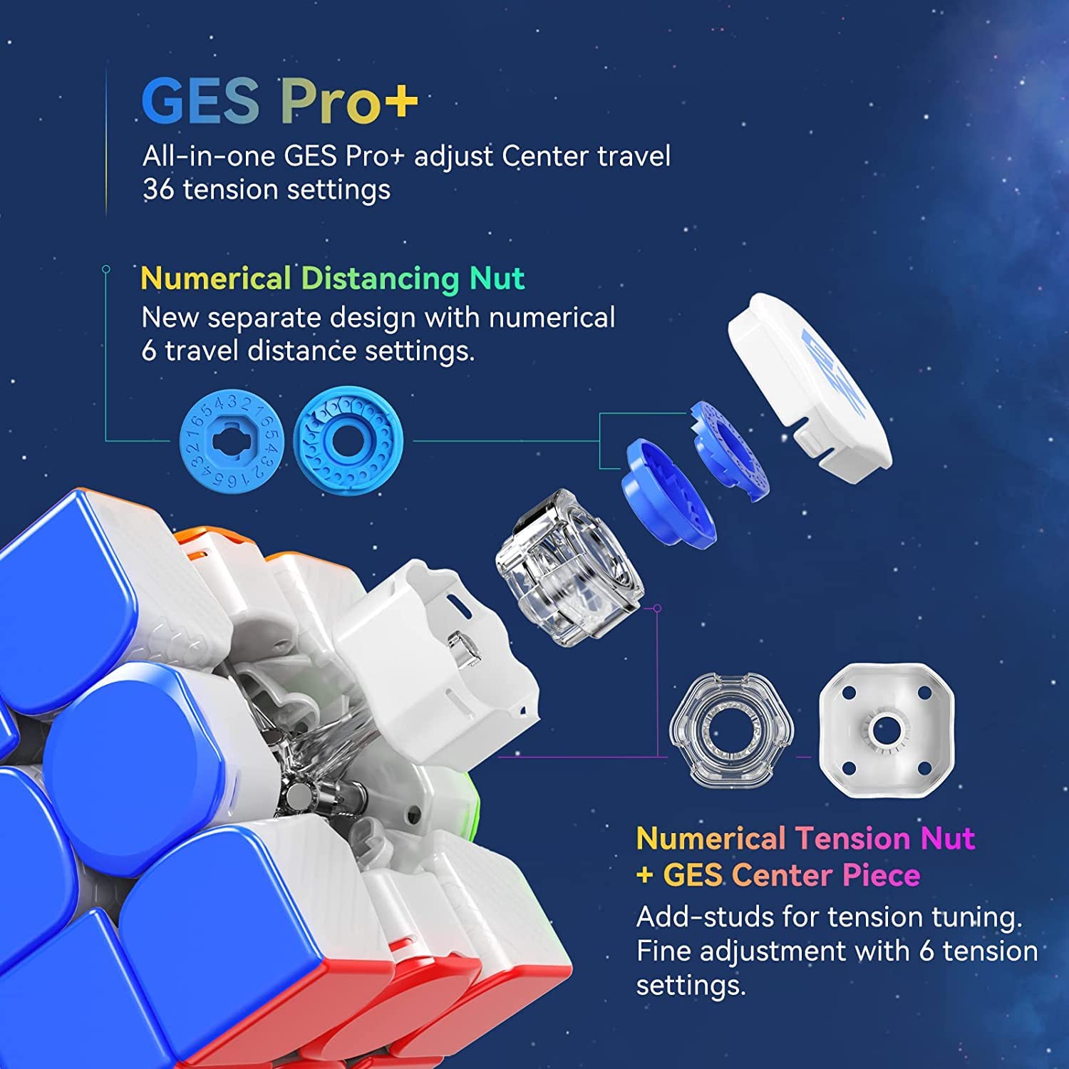 GAN 12 Maglev Matowy Kostka 3x3 Dla Speedcuberów z Kolorowym Plastikiem Gans 56mm Magiczna Kostka Zabawkowa Zabawka (wnętrze primary)
