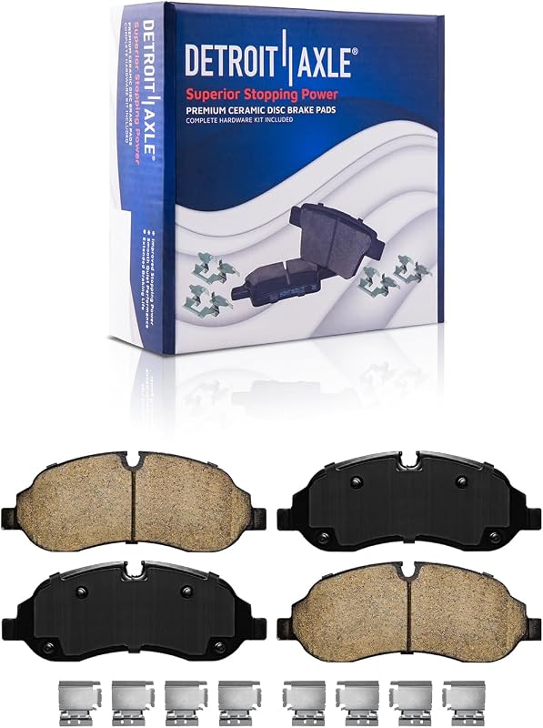 Pastilhas de freio dianteiras cerâmicas Detroit Axle P-1774 para Ford Transit – Kit com 2 unidades