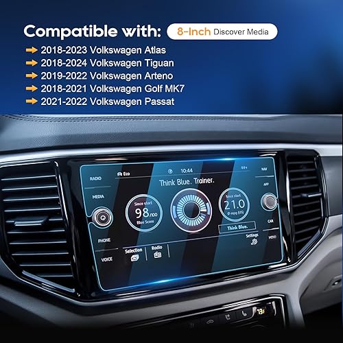 Vista 4 de LFOTPP Atlas - Protector de pantalla para Volkswagen Atlas (2018-2023), Arteno(2019-2022), Golf MK7 (2018-2021), Tiguan (2018-2023), Passat Atlas