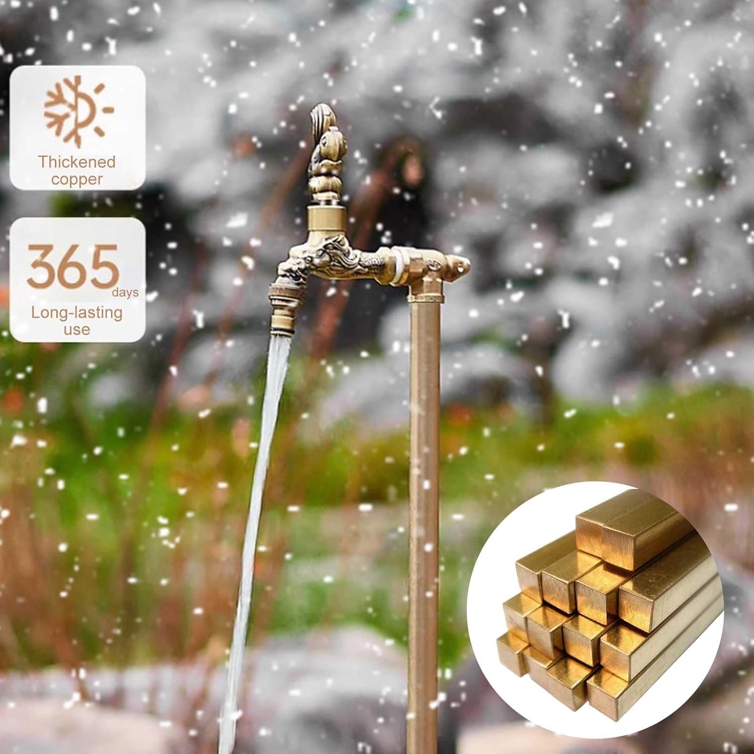 Freestanding Outdoor Garden Faucet Vertical Retro Antifreeze Yard Hydrant for Easy Water Access (40Cm/16In)