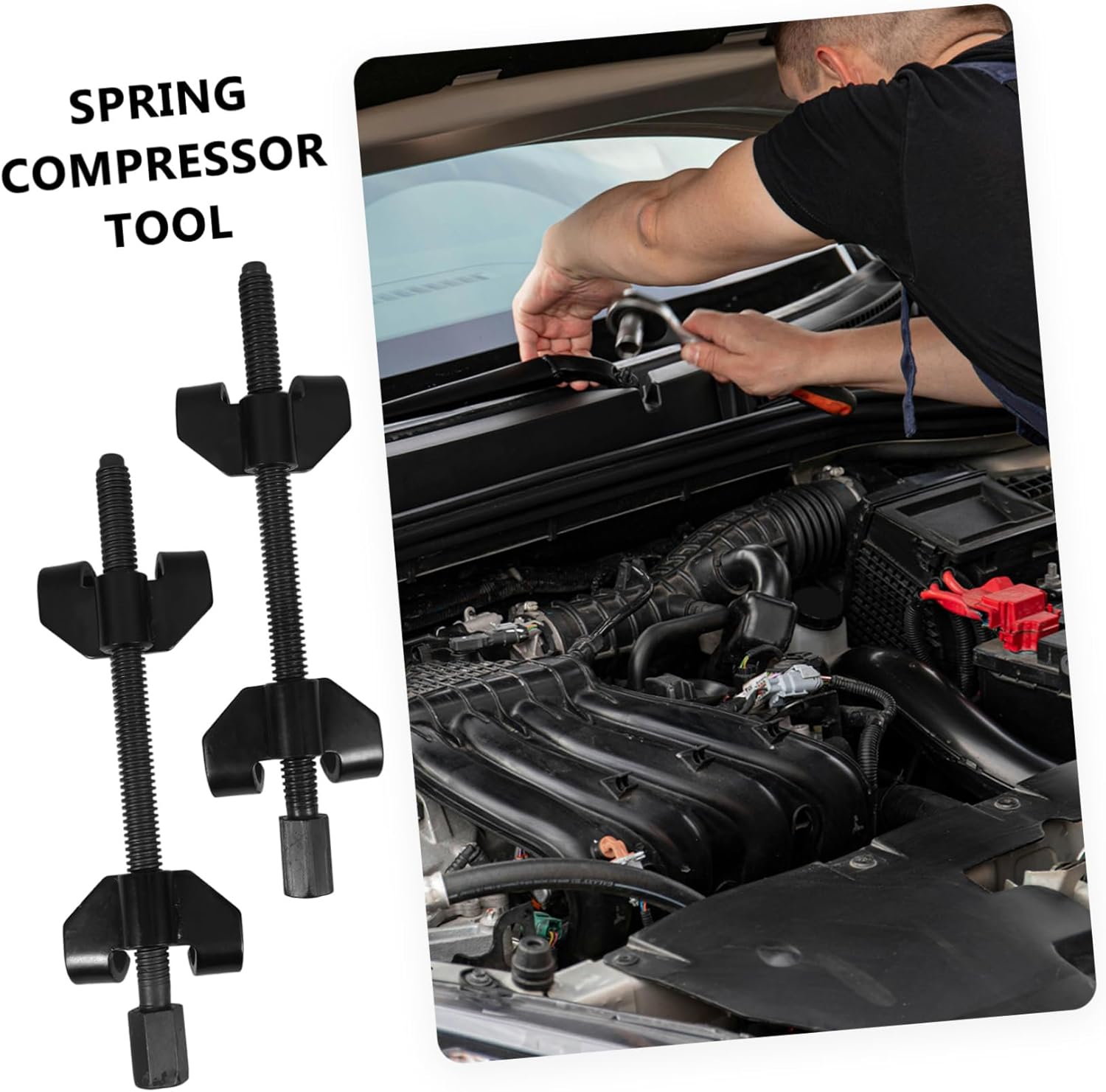 Alipis Spring Compressor Tool Coil Automotive Strut Spring Compressor Efficient Removal Kit