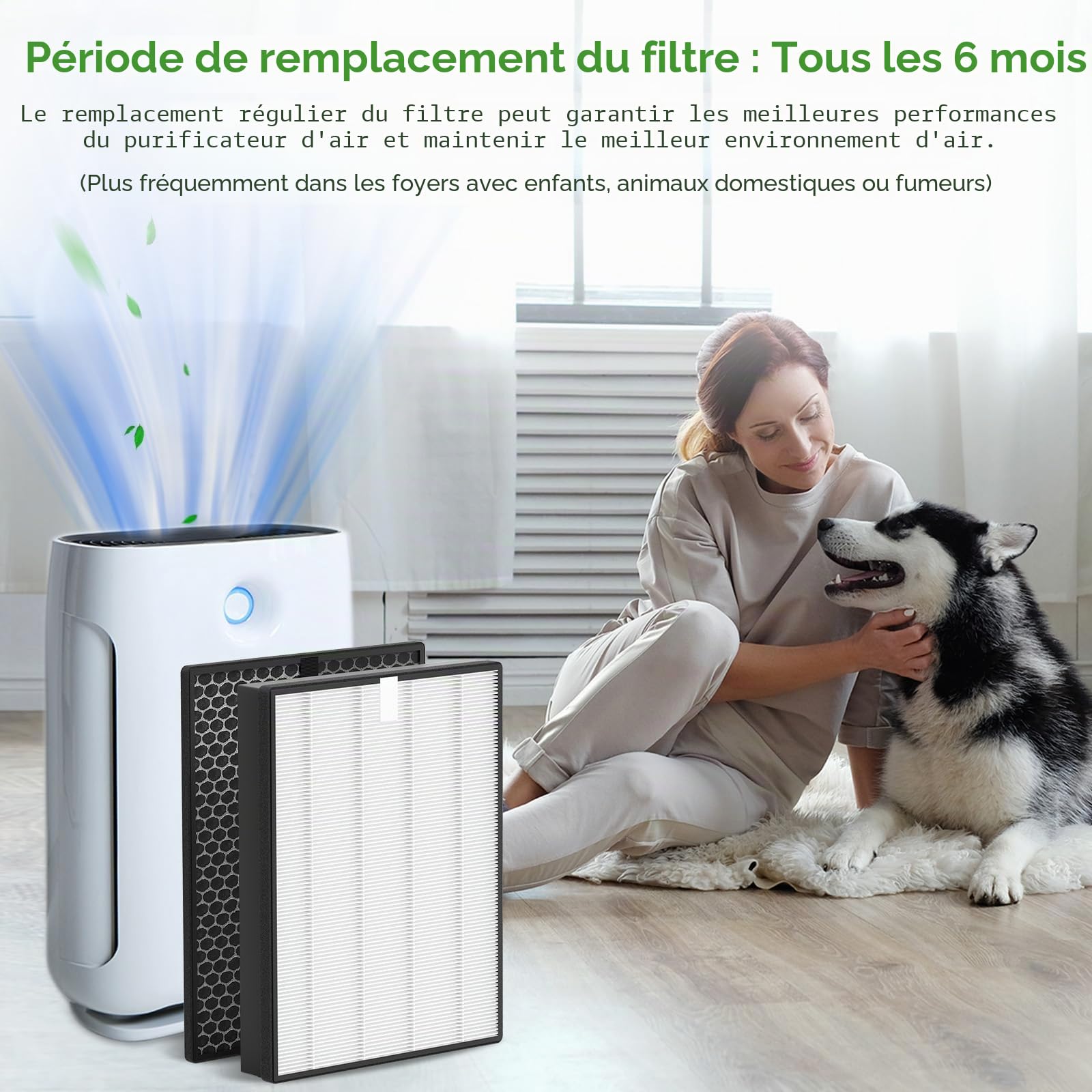 FY2420/30 FY2422/30 Filtre de rechange compatible avec purificateur d'air Philips AC2882, AC2887, A2889, AC3829, série 2000 et 3000, avec 1 filtre HEPA et 1 filtre à charbon actif