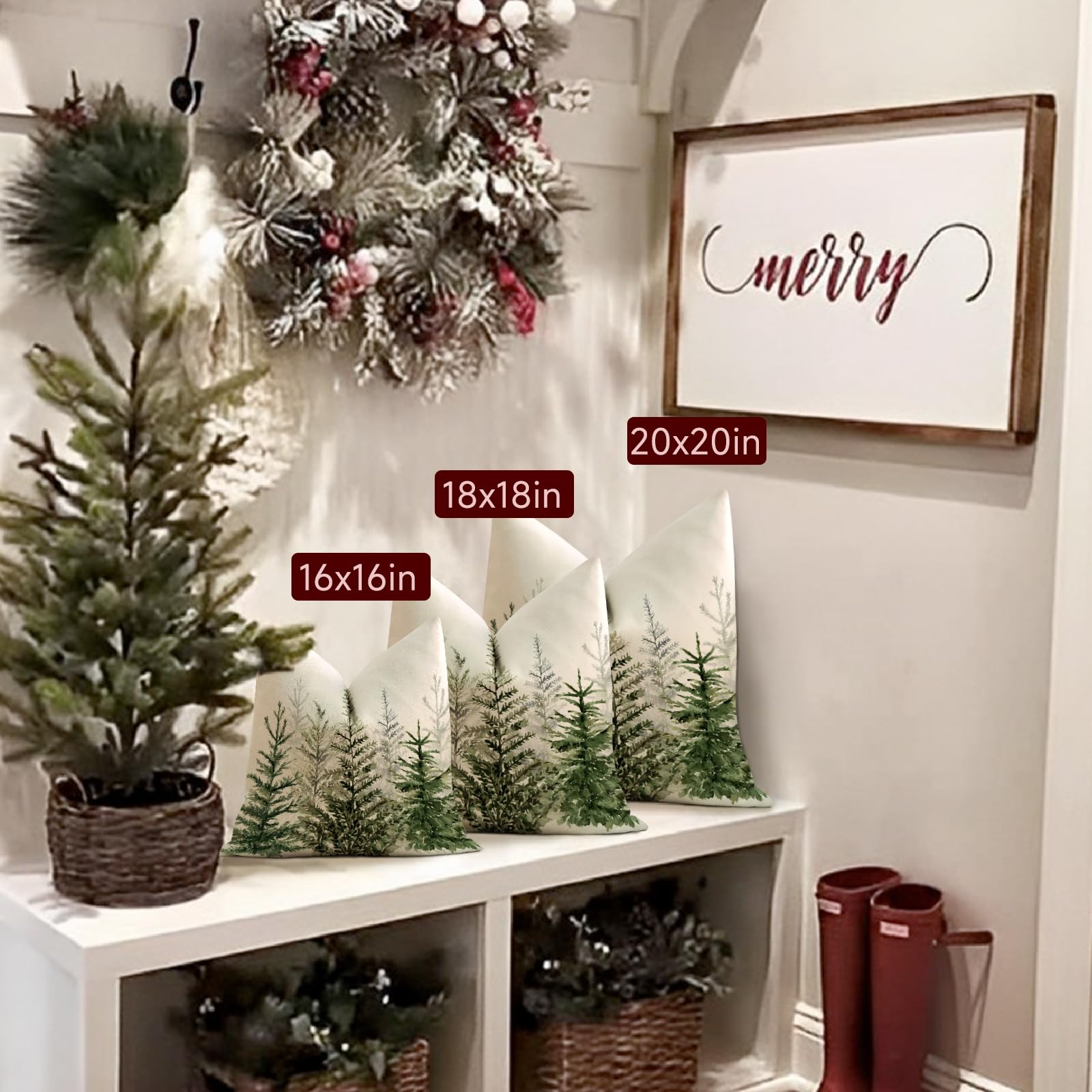 Miaikoe Kerstkussenslopen 60x60cm Set van 2, Decoratieve Boerderij Kerstboom Groen Kussenslopen Hoezen Overtrekken voor Vakantie Thuis Bank Sofa Decoraties Miaikoe Kerstkussenslopen 60x60cm Set van 2, Decoratieve Boerderij Kerstboom Groen Kussenslopen Hoezen Overtrekken voor Vakantie Thuis Bank Sofa Decoraties