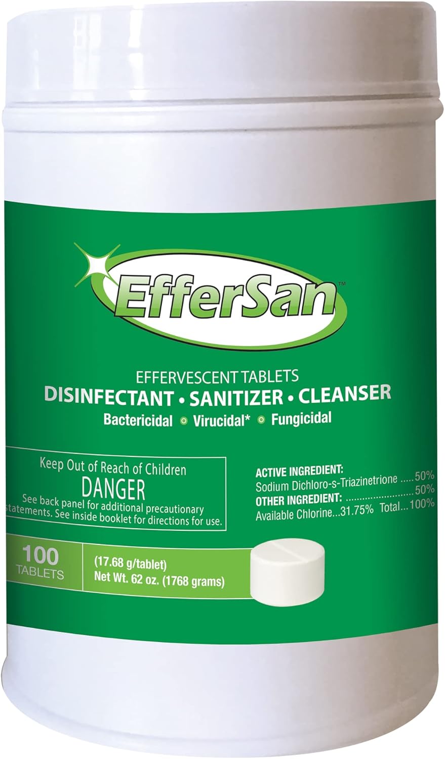 Effersan Disinfectant Tablets, 17 Grams, Bottle Of 100 Tablets