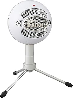 Blue Snowball iCE USB Microphone for PC, Mac, Gaming, Recording, Streaming, Podcasting, with Cardioid Condenser Mic Capsule, Adjustable Desktop Stand and cable, Plug 'n Play - White