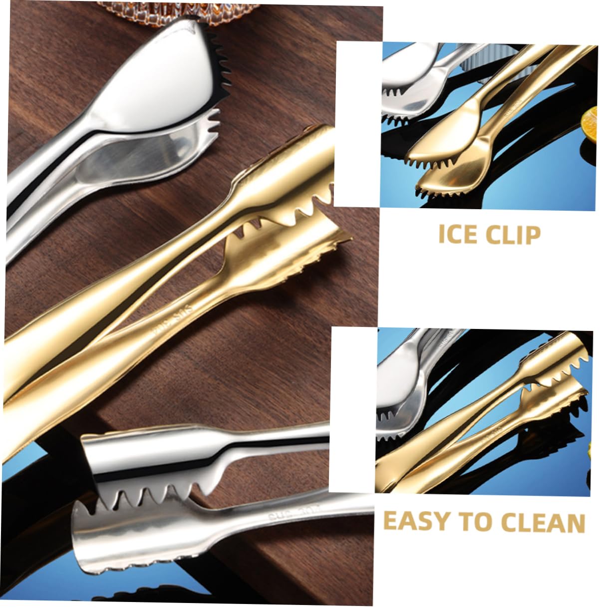 NAMOARLY Sturdy Ice Cube Picking Tongs Stainless Steel Bread Tongs for Sugar Cubes Desserts Compact Design
