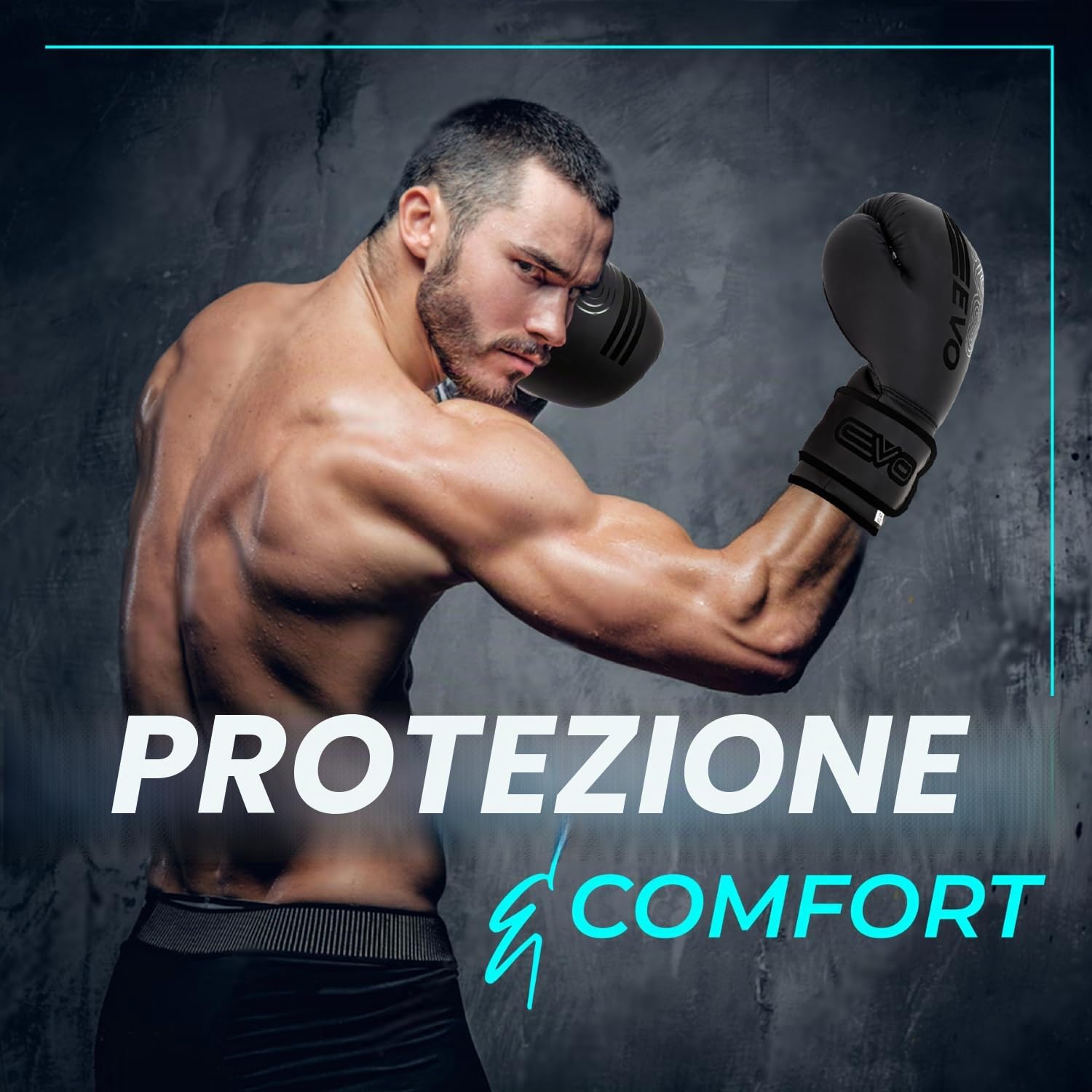 EVO Fitness Guantoni Da Boxe Uomo Donna MMA Muay Thai Kickboxing Sparring Allenamento Combattimento