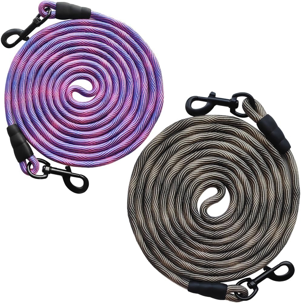 BTINESFUL 20FT Dog Tie Out Rope for Outside Yard Playing Camping