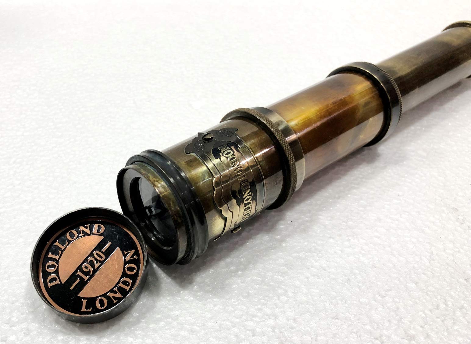Antico Maritime Brass Dolland London Telescope Nautico Vintage Spyglass Scope