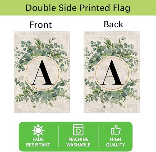 Miniatura 5 de wyooxoo Bandera floral de jardín con monograma de letra Z, 12 x 18 pulgadas, doble cara para exteriores, exteriores, familia, apellido, inicial,