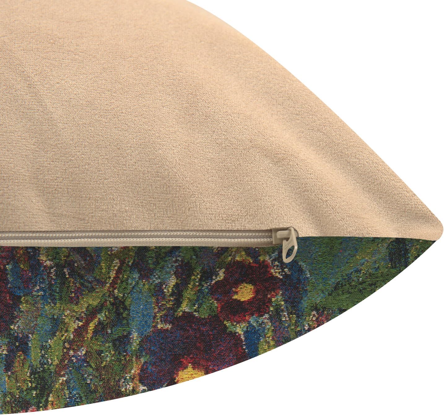 C Charlotte Home Furnishings Inc Country Garden B European Cushion Cover | Decorative Cushion Case with Cotton Wool & Viscose | 18x18 Inch Cushion Cover for Living Room | By Gustav Klimt