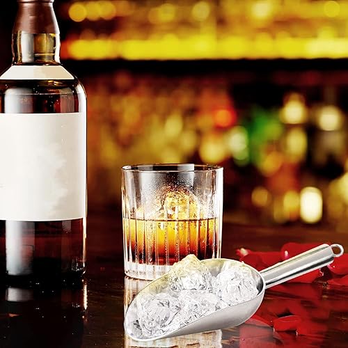 Miniatura 2 de Cuchara de hielo de metal de 2 piezas para congelador, cuchara pequeña de 3 onzas, multiusos para cuchara de galletas, palomitas, cuchara de harina,