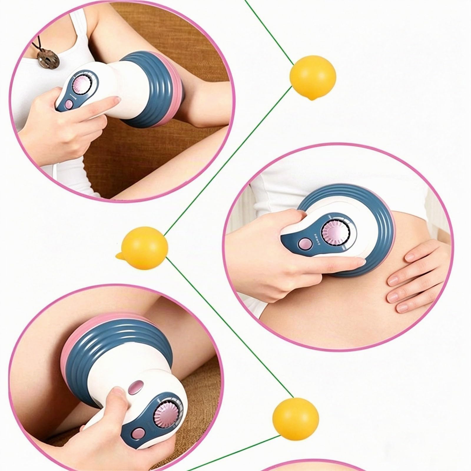 Masajeador eléctrico anticelulítico, 4 en 1,con masaje infrarrojo, Triple acción circular, Reafirmante, Anticelulitis, para cintura, Abdomen, Piernas, Nalgas