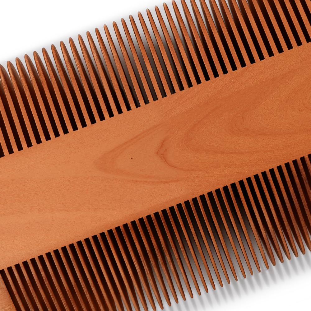 Sandalwood Beard Comb for Men - Pocket Size Wooden Beard Comb, Fine & Wide Teeth, Natural Premium Grooming Tool for Beards and Mustaches