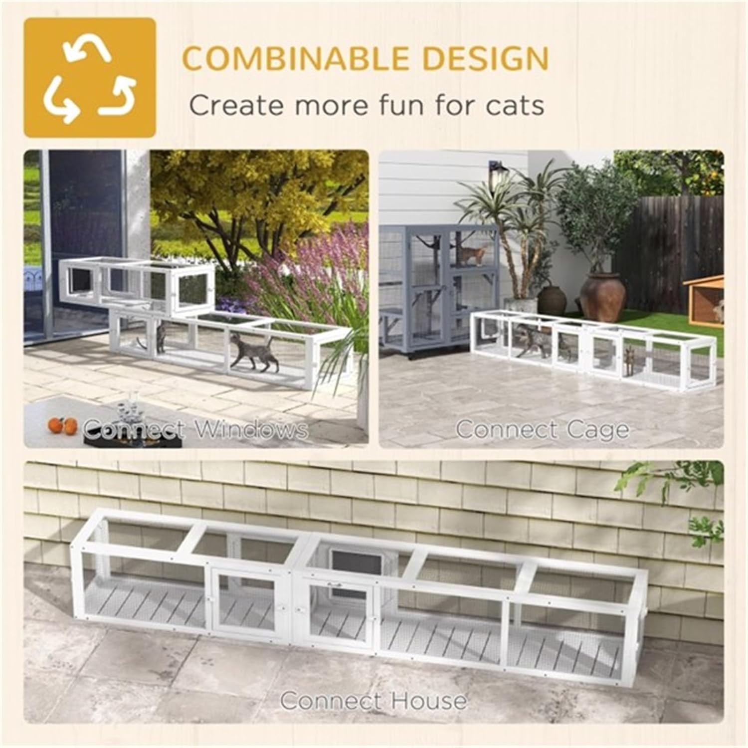 Cat Play Tunnel/Cat Cage White