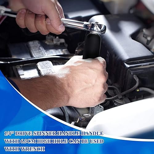 Miniatura 4 de Manija de accionamiento de zócalo, 2 unidades, manijas de enchufe de 14 pulgadas para mantenimiento de reparación, destornilladores de accionamiento