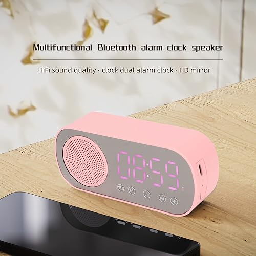 Miniatura 4 de Reloj despertador, altavoz Bluetooth, pantalla de espejo LED de alta fidelidad, altavoz Bluetooth, carga USB, radio FM, reloj digital, que puede
