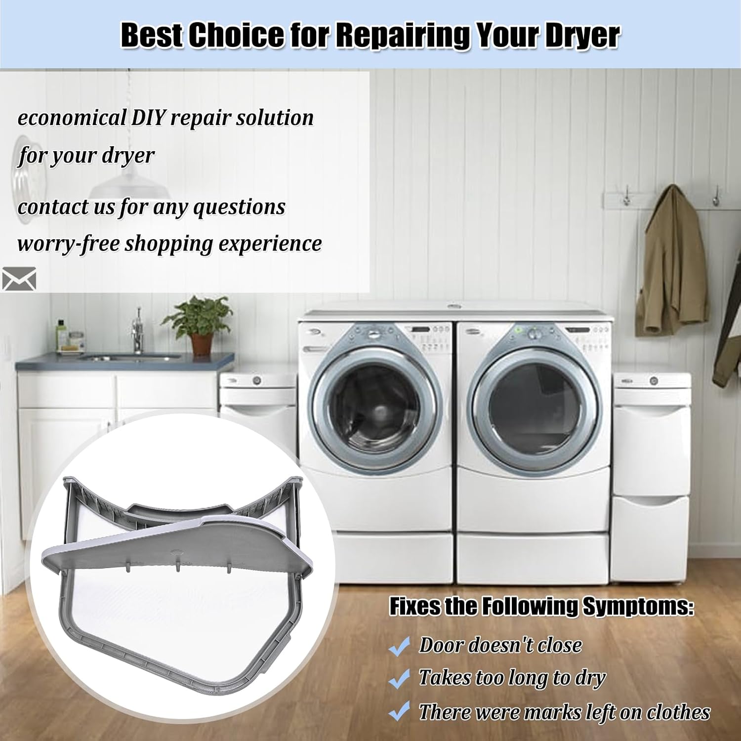 DC97-16013A Dryer Lint Screen Filter with DC61-02610A Lint Filter Cover, Dryer Lint Filter Assembly Replacement Parts AP4559595 DC97-16013B EAP4221239 PS4221239