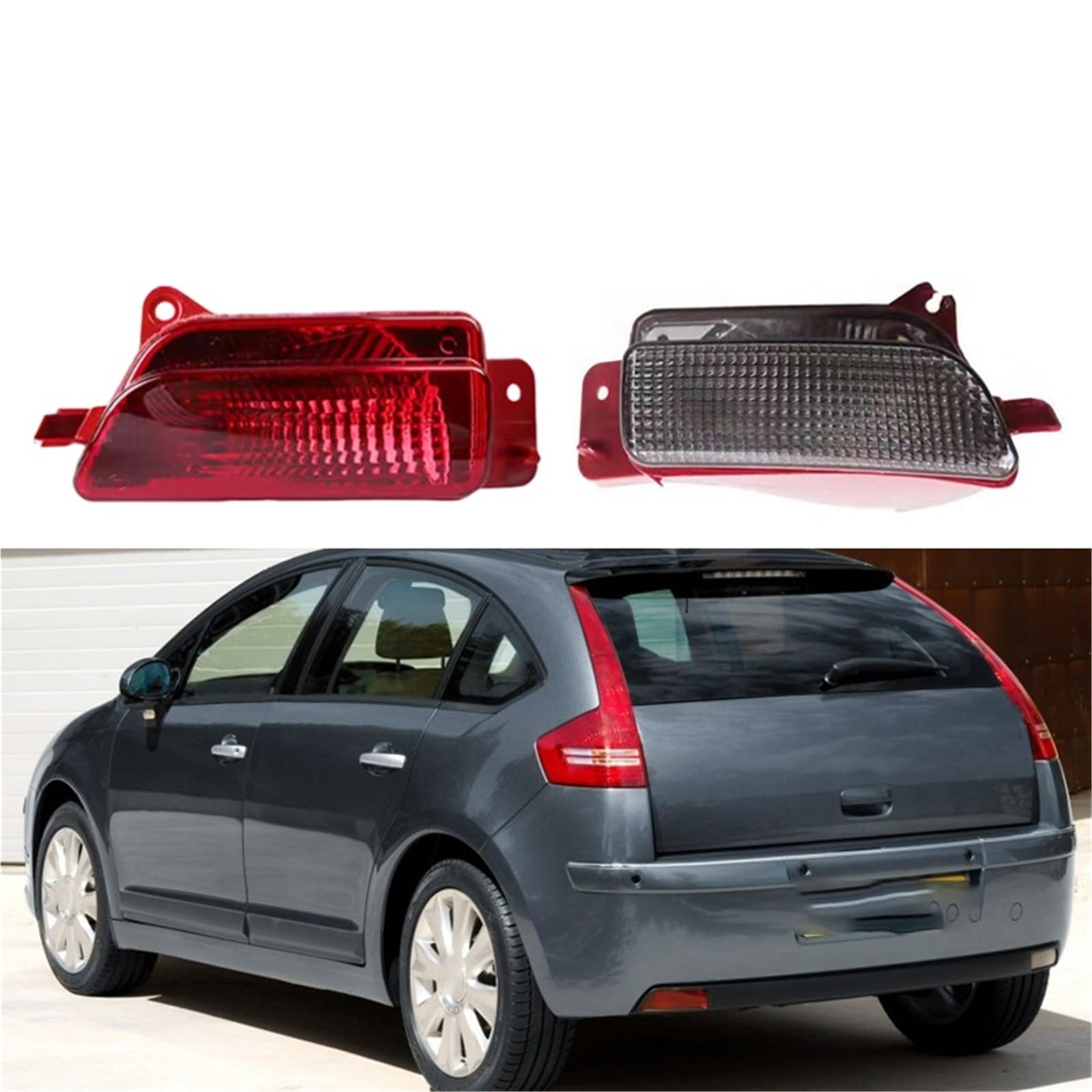 Lampa tylna zespolona Dla Citroen C4 I Hatchback 2004-2014 Tylny zderzak Światło stopu Tylne światło przeciwmgielne(Right Side)