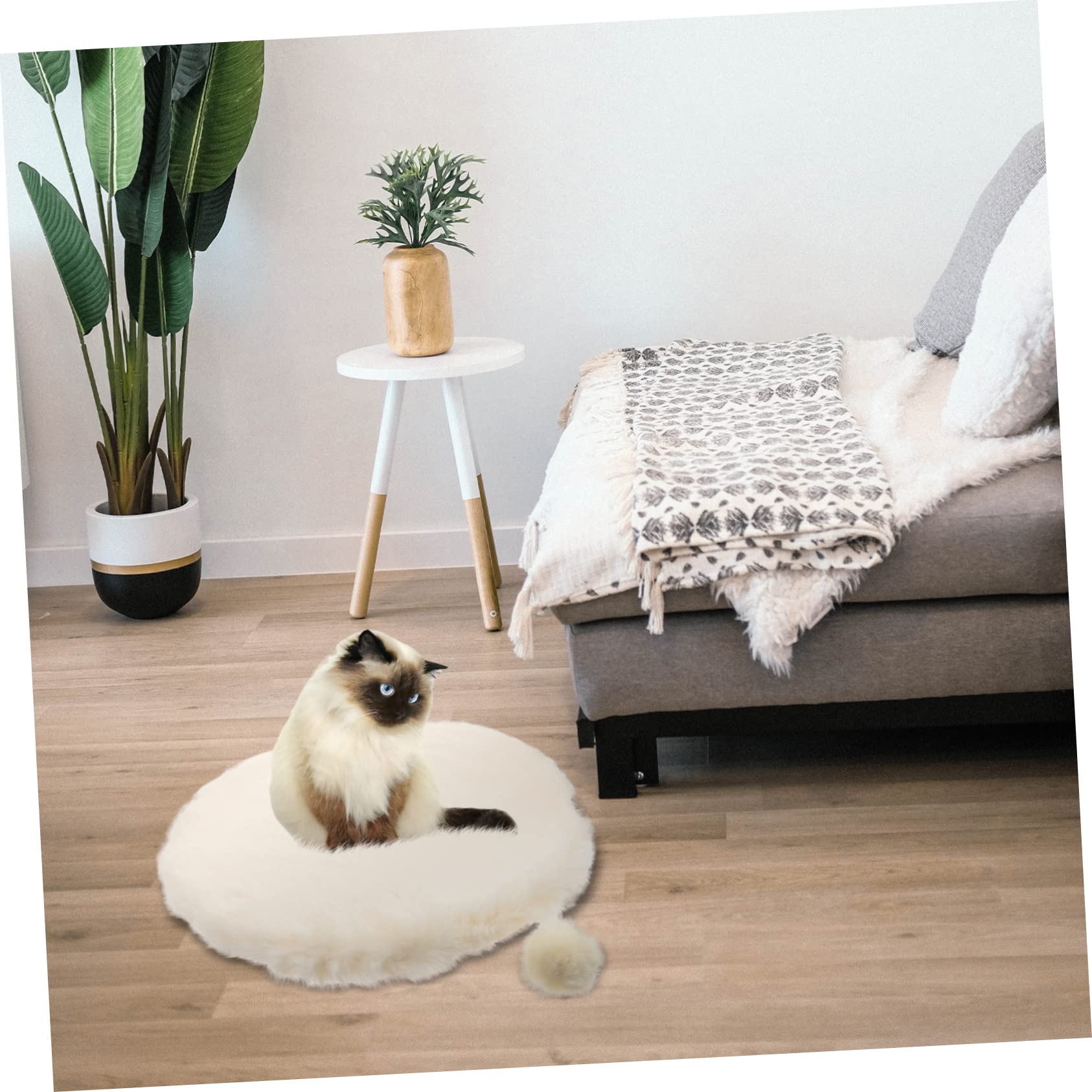 BESPORTBLE 1 Pc cuscinetto imbottito cuscino per dormire gatto materassino per gatti domestici cuscino rotondo tondo caldo tappetino animali domestici gattino Peluche