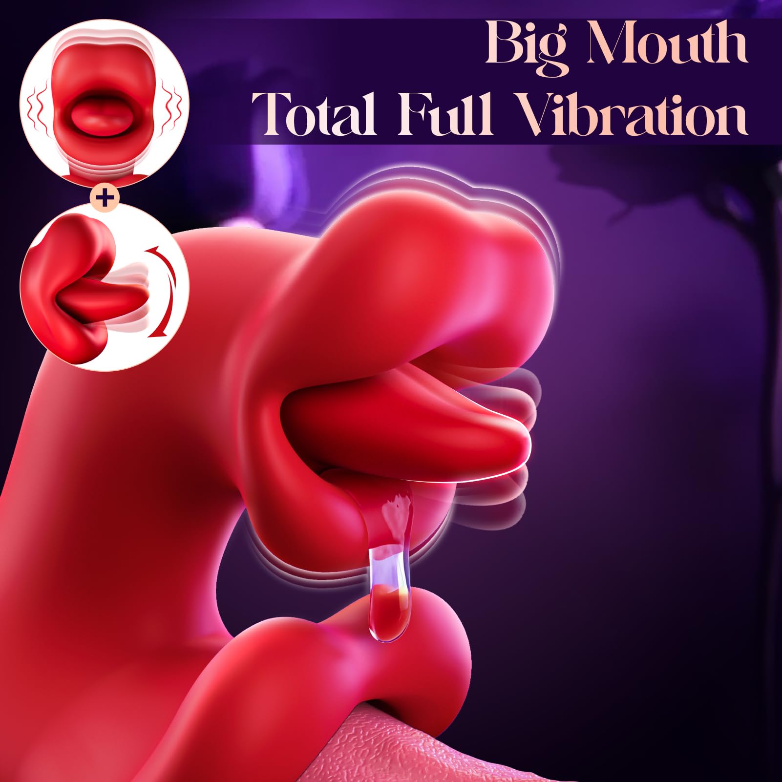 Toendi Vibrator Tongue Toy for Women - Sex Toys Thursting Vibrators Dildo with 9 Licking Swing Sucking & 9 Vibrating Mode, Rose Toy G Spot Rabbit Clit Adult Toys Dildos for Female Couples Games