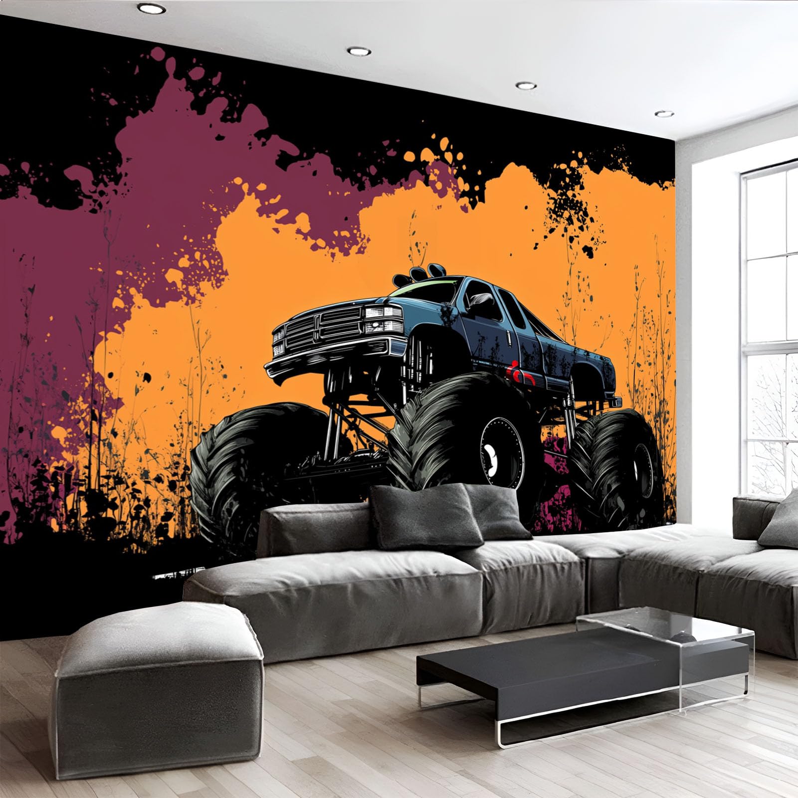 Carta da Parati Panoramica Camion Hip Hop Astratto Graffiti Foto Wallpaper Poster Gigante Design 300×210cm Murale Decor della Parete Soggiorno Camera da Letto Carta da Parati