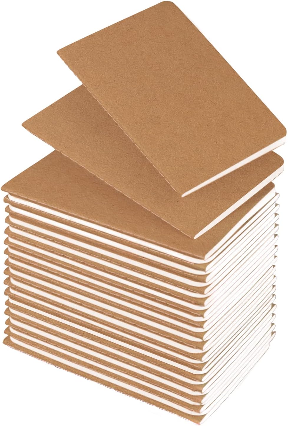 Lzerking Mini Notebooks Bulk 36 Pack Small Pocket Journal Notepads-Kraft Brown Cover 3.5 x 5.5 Inches, 30 Sheets/60 Pages, Little Notebook Pocket Size for Kids Students Teens