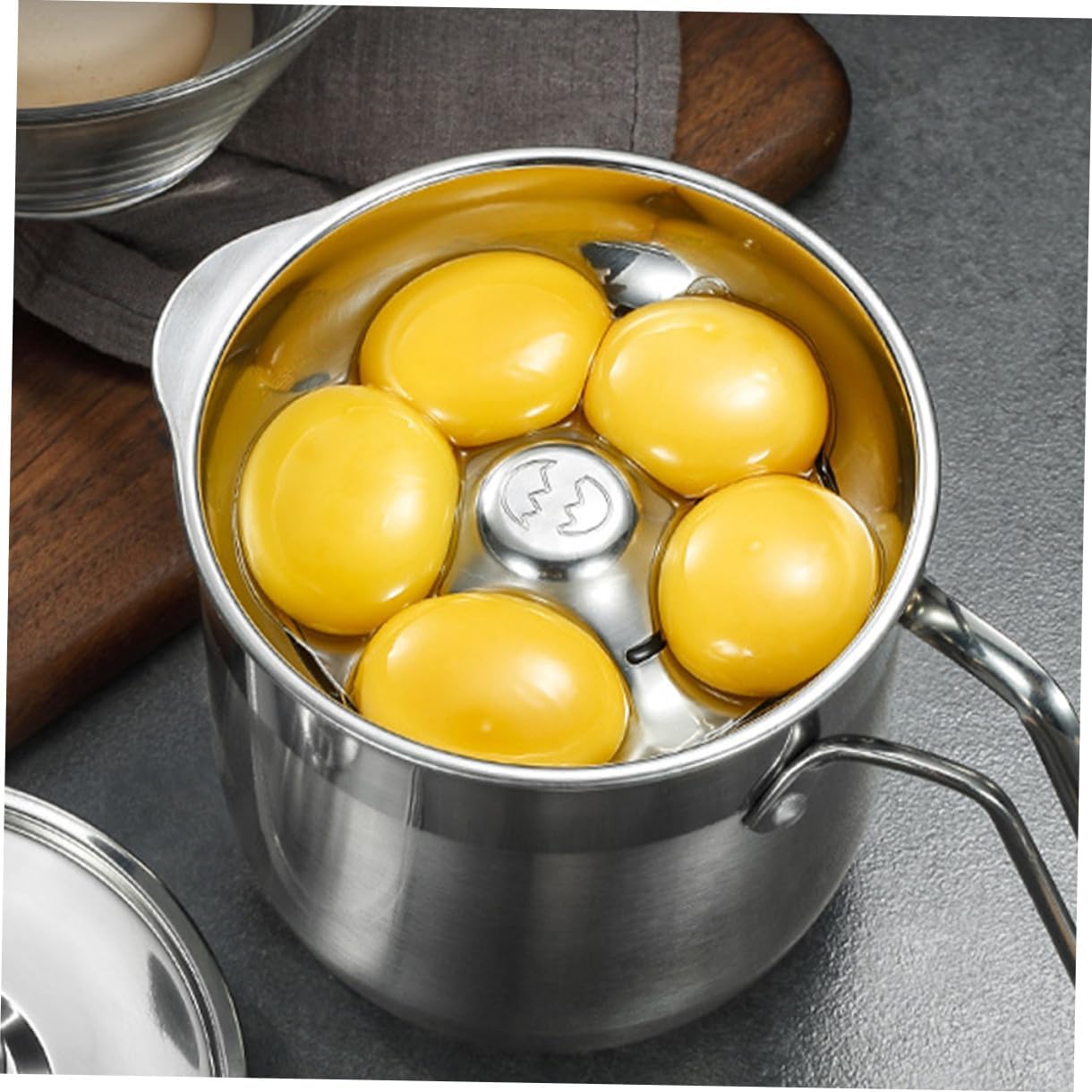 Stainless Steel Egg White Separator Bucket Protein Separation Tool with Shaped Drainage for Quick Yolk and White Separation Home Egg Divider with Smooth Inner Wall and Hollow Leak