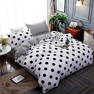 Feelyou Polka Dots Duvet Cover Set Queen Size Black White Circles Geometric Bedding Set for Kids Adults, Modern Simple Microfiber Polyester Comforter Cover with 2 Pillow Shams, Zipper, 3 Pieces