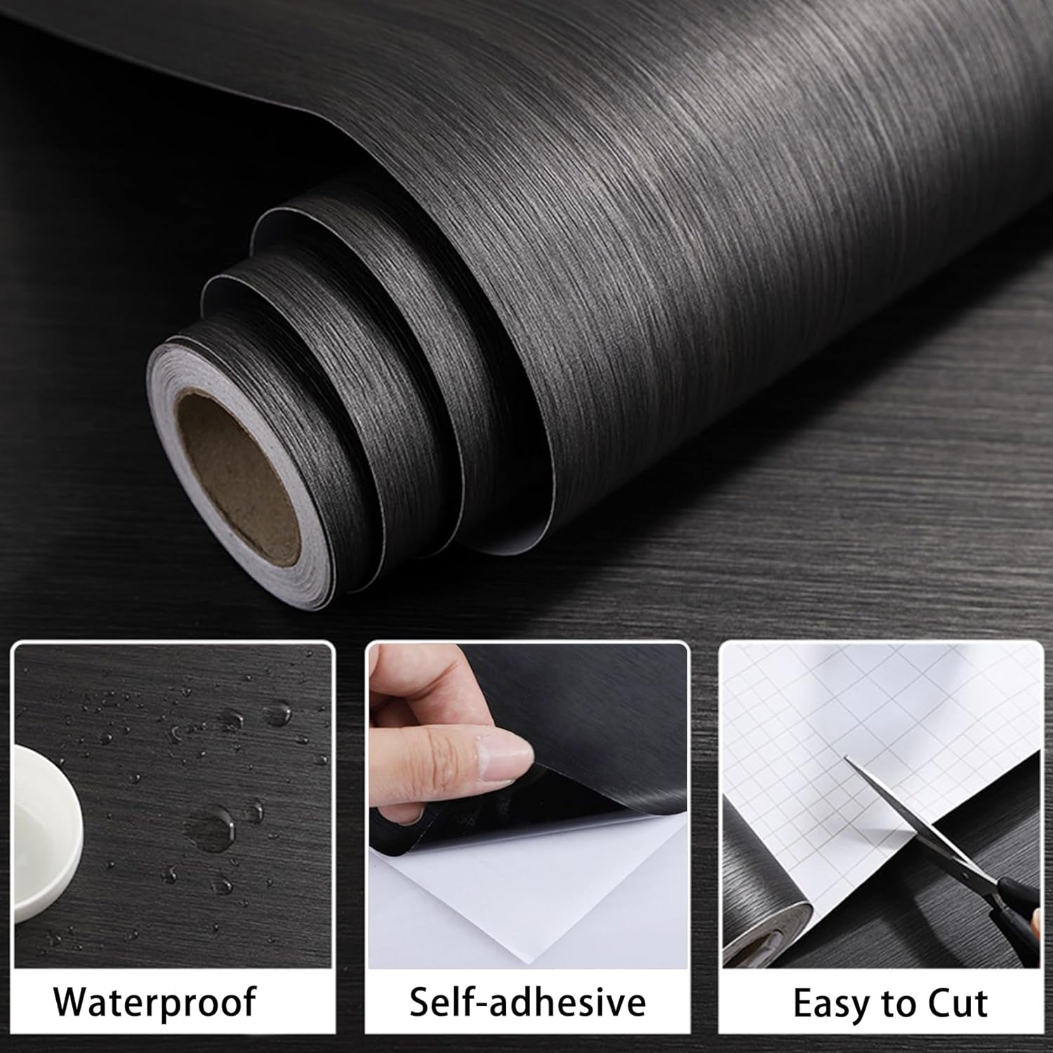 Self Adhesive Wallpaper, Sticky Back Plastic Roll Wood Grain Paper Peel and Stick Waterproof Removable Vinyl Film for Countertop Drawer Shelf Cabinet Furniture, Easy to Install & Clean 15.7''x78.7''