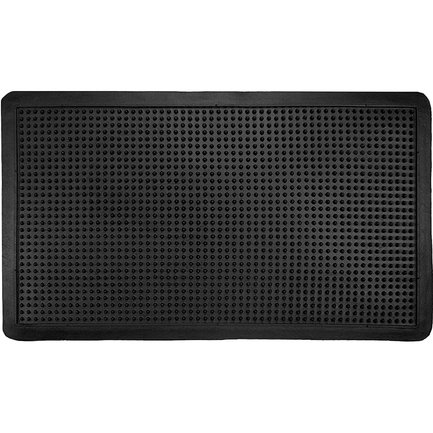 TECHZOCO Felpudo de Goma, Alfombra de Entrada de Caucho, Felpudo ecológico de Goma diseño Picos, Alfombrilla de Entrada, Tapete de Bienvenida, 100% Caucho, 55 x 30 cm, Negro