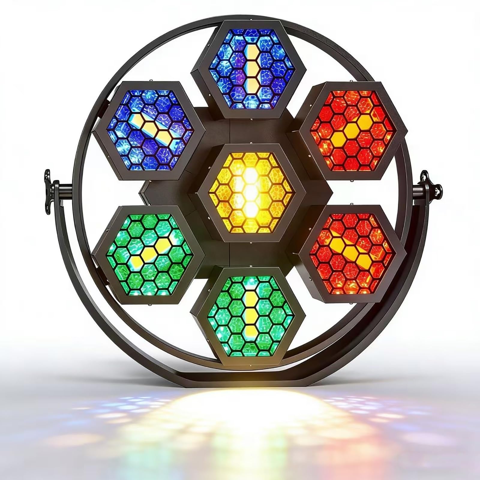 RGB Retro Party Light 350 W do klubów DJ-skich na imprezy sceniczne - 7-głowicowa lampa sceniczna dla ekscytujących efektów świetlnych