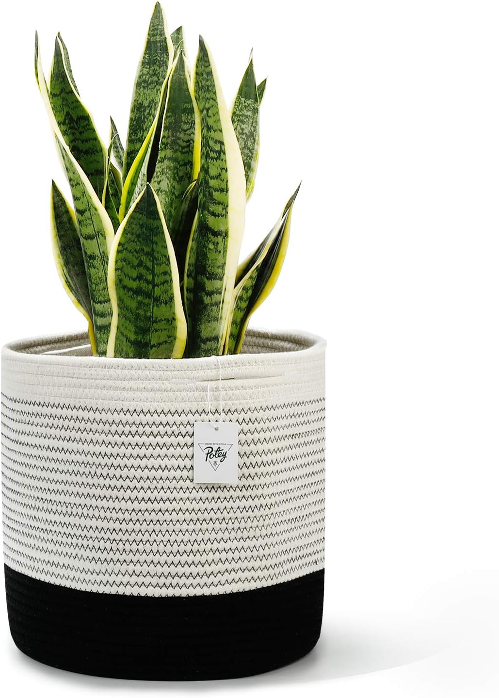 POTEY 700302 Woven Cotton Rope Plant Basket for 11" Large
