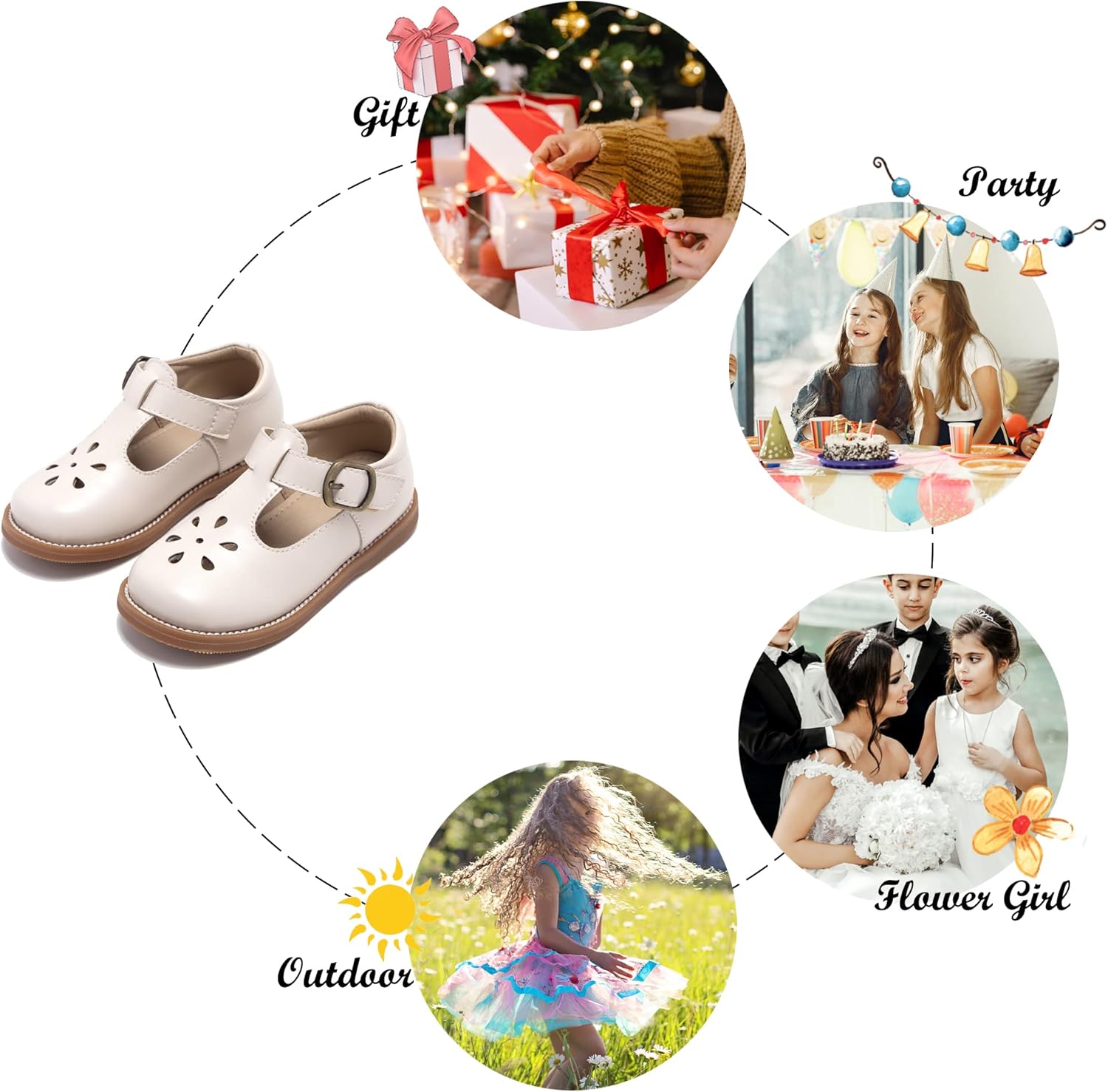 Felix & Flora Toddler Little Girl Mary Jane Dress Shoes - Ballet Flats for Girl Party School Shoes - Image 4