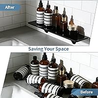 Vista 6 de Alise Estante de vidrio para baño, estantes flotantes de 15 pulgadas, almacenamiento de ducha templado, estantes de vidrio pequeños de montaje