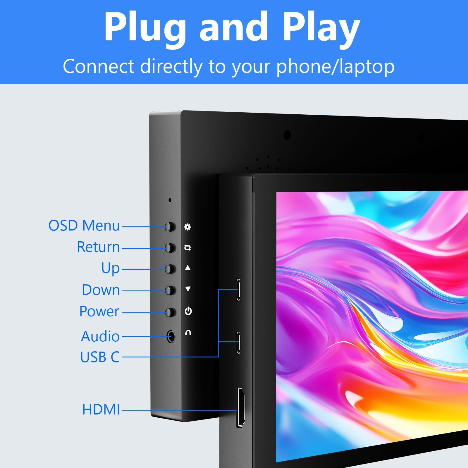 Amazon.com: Pisichen Small Monitor Touchscreen 7 Inch HD 1280x800