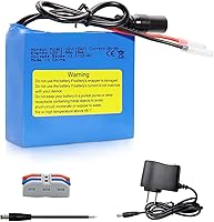 Vista 1 de Batería recargable de iones de litio de 12 V 1500 mAh, paquete de baterías de repuesto de cable de cables desnudos con cargador de 12 V