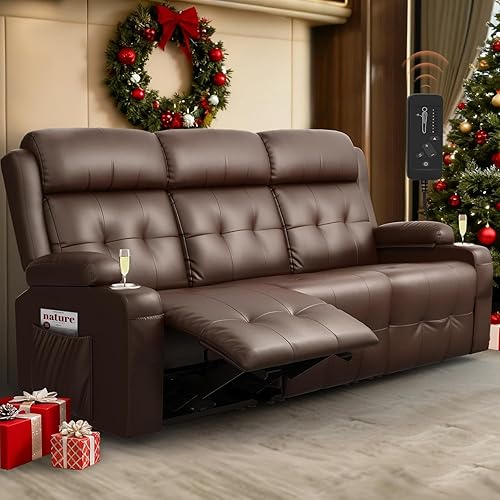 Miniatura 18 de Sofá reclinable para autocaravana, sillón reclinable de gran tamaño de 3 plazas con respaldo central abatible, cajones y portavasos, cama Negro