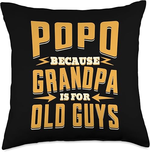 Miniatura 5 de Popo Because Grandpa is for Old Guys Grandpa Gifts Popo Old Guys Father's Day Grandpa - Almohada de 16 x 16 pulgadas, multicolor