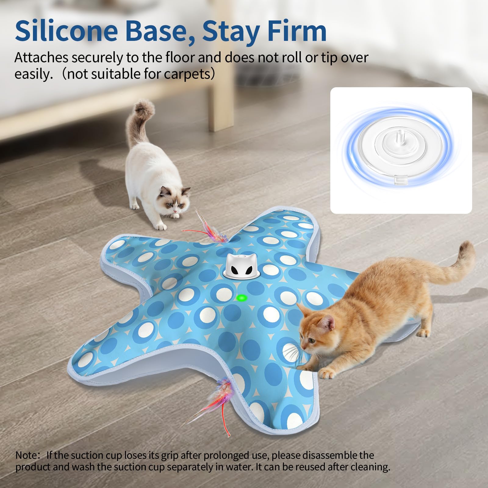 Juguetes interactivos para gatos de interior, juguete recargable para esconderse y buscar con plumas ocultas en movimiento, juguetes para gatitos activados por tacto, juguetes de ejercicio para