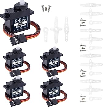 Amazon | Miuzei サーボモーター マイクロサーボ 9g 180° 5個メタル