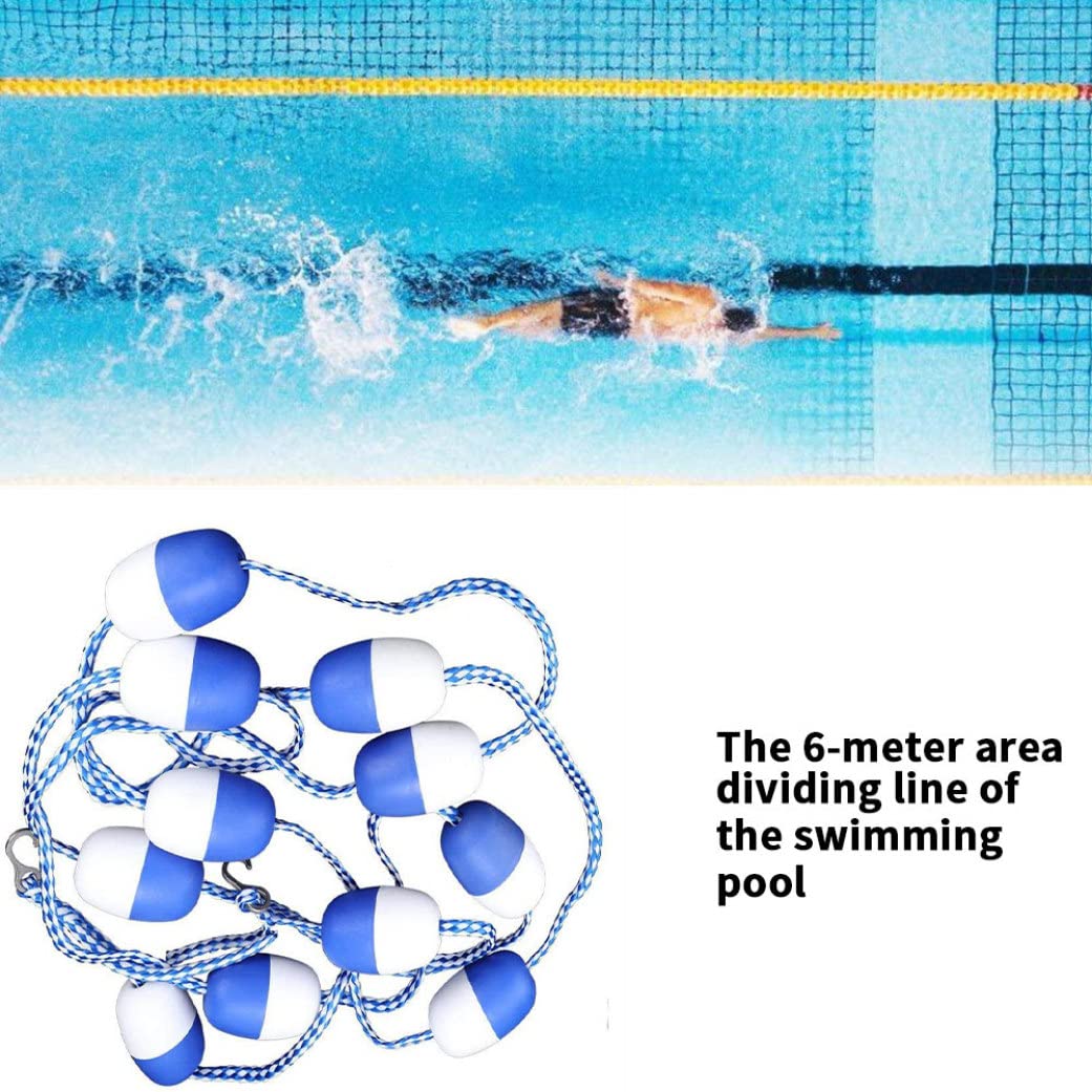 Corde de séparation de sécurité pour Piscine, Boule Flottante, Crochets Ligne, Accessoire pour Voies navigables, 6m
