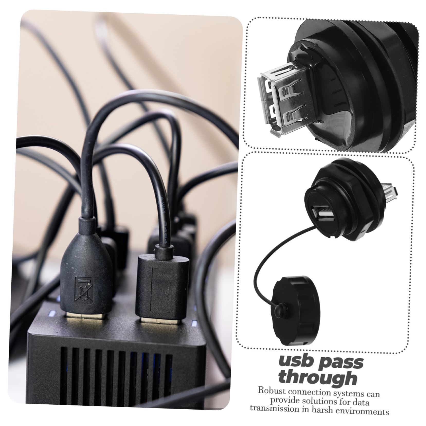 jojofuny 5stücke USB Wasserdichter Verbindungskoppler USB Pass-Through Adapter Für Motorräder Und Yachten Mbps Datenübertragung Robustes Design Mit Abdeckung