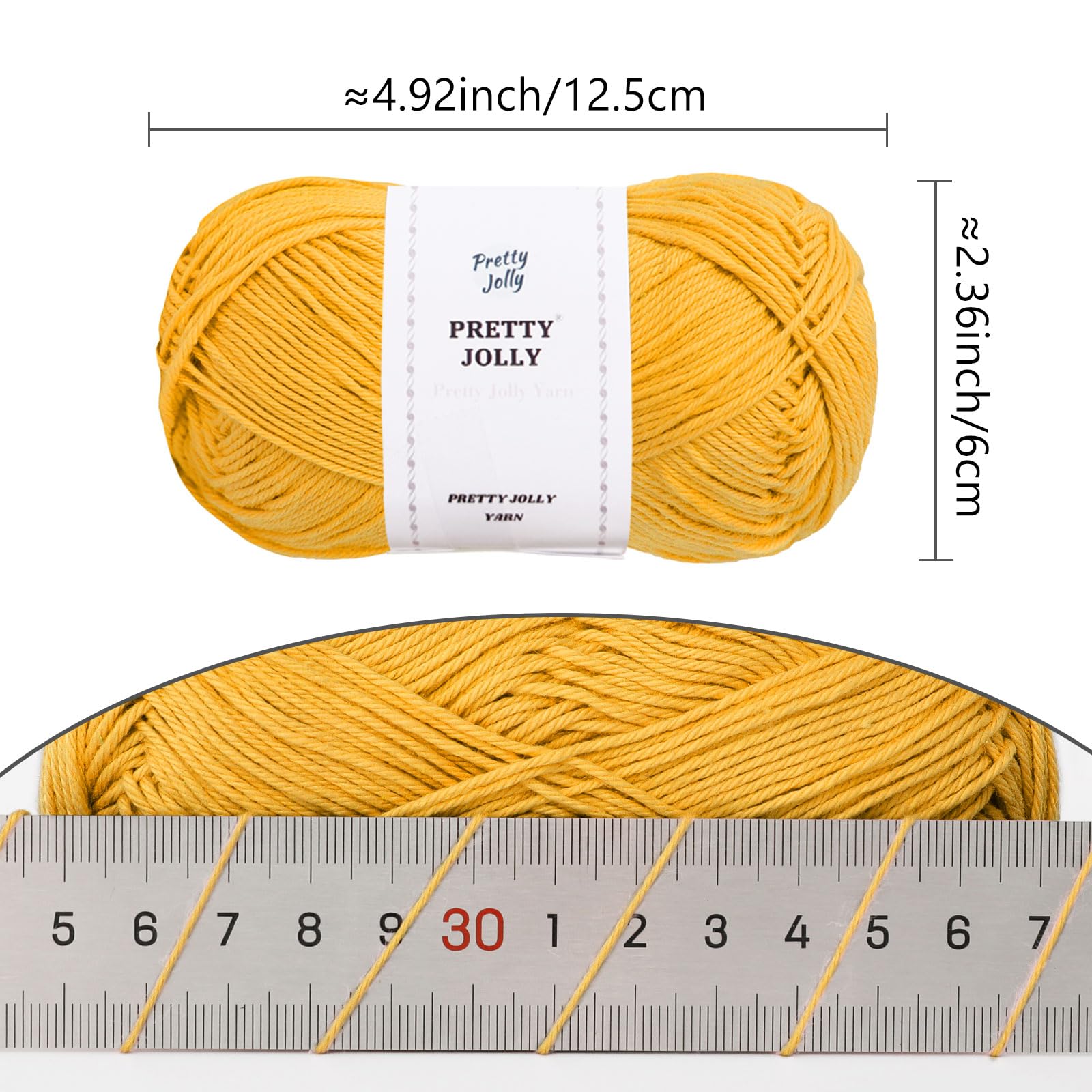Pretty Jolly 4 Skeins Soft Baby Yarn, 100% Cotton, Crochet & Knitting, 4 Ply, Fingering Weight - Image 2
